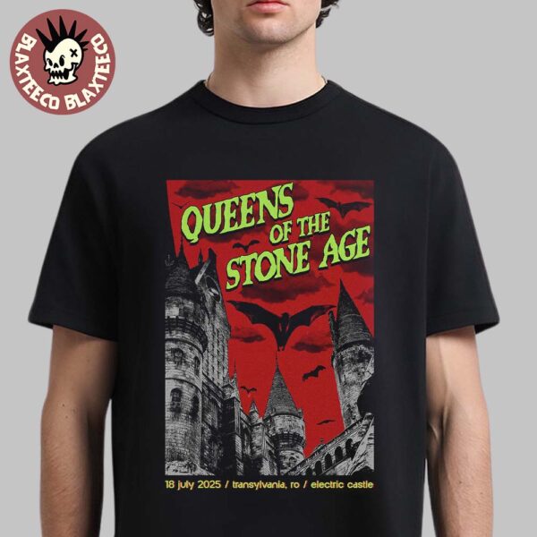 Queens Of The Stone Age Transylvania Romania 2025 Event Poster At Electric Castle On July 18 2025 Unisex T-Shirt