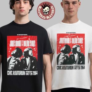 Rolling Stones X James Brown Tami Show CMC Auditorium On October 28 1964 Black And White T-Shirt
