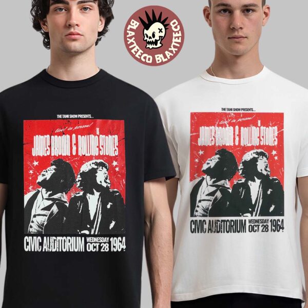 Rolling Stones X James Brown Tami Show CMC Auditorium On October 28 1964 Black And White T-Shirt
