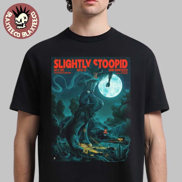 Slightly Stoopid Austin Texas Gig Poster At Moody Amphitheater On July 11 2025 The Cowboy Art Unisex T-Shirt
