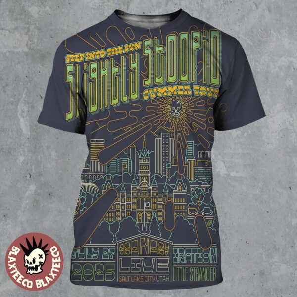 Slightly Stoopid Step Into The Sun Summer Tour 2025 Poster In Salt Lake City Utah At Iration Little Stranger On July 27 2025 All Over Print Shirt