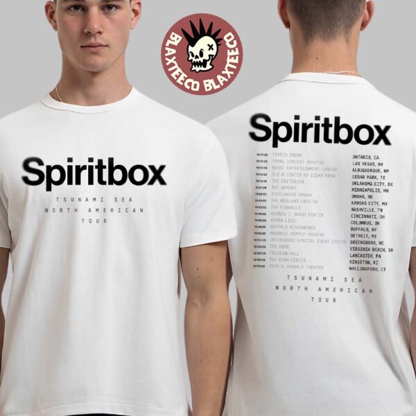 Spirit Box Tsunami Sea North American Tour Part 2 2025 Tour Dates Two Sided T-Shirt