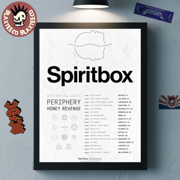 Spiritbox Tsunami Sea North American Tour 2025 Schedule Tour Dates Home Decor Poster Canvas