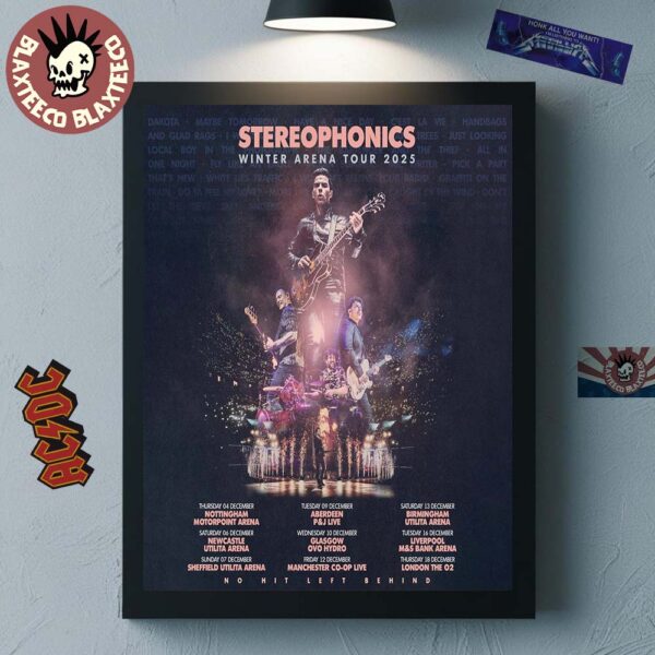Stereophonics Winter Arena Tour 2025 No Hit Left Behind Tour Dates Home Decor Poster Canvas
