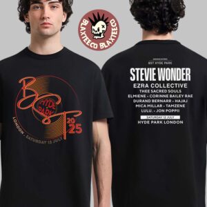 Stevie Wonder BST Hyde Park London 2025 Event Tee On July 12 2025 Two Sided T-Shirt