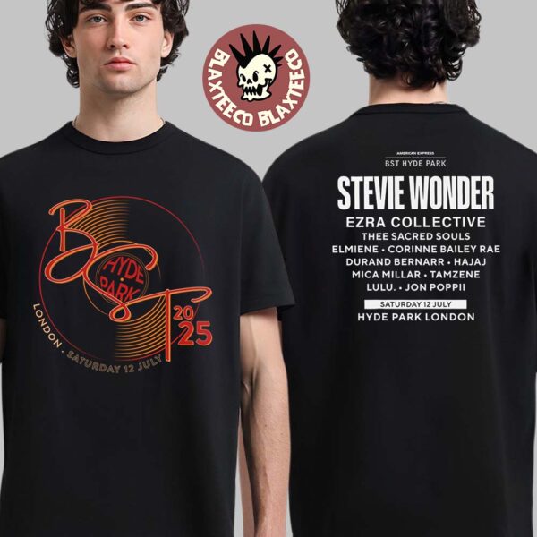 Stevie Wonder BST Hyde Park London 2025 Event Tee On July 12 2025 Two Sided T-Shirt