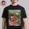 Dave Matthews Band Noblesville Indiana Gig Poster At Ruoff Music Center On July 11 2025 Bus Stop Sheltered By A Flower During A Rain Storm T-Shirt