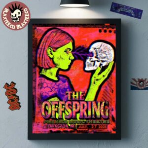 The Offspring Clarkston Michigan 2025 Concert Poster At Pine Knob Music Theatre On July 27 2025 Home Decor Poster Canvas