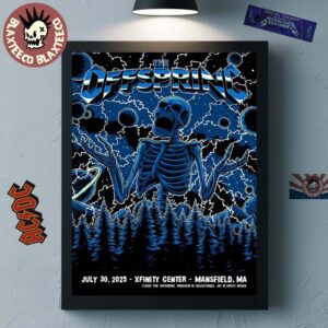 The Offspring Mansfield Massachusetts 2025 Concert Poster At Xfinity Center On July 30 2025 Home Decor Poster Canvas