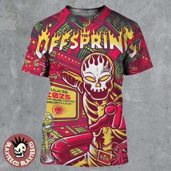 The Offspring Noblesville Indiana 2025 Event Poster At Ruoff Music Center On July 26 2025 All Over Print Shirt