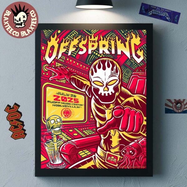 The Offspring Noblesville Indiana 2025 Event Poster At Ruoff Music Center On July 26 2025 Home Decor Poster Canvas