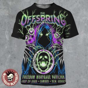 The Offspring Supercharged World Tour Camden New Jersey 2025 Concert Poster At Freedom Mortgage Pavilion On July 29 2025 Black Magic Witch Art All Over Print Shirt