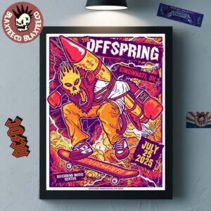 The Offspring Supercharged Worldwide 2025 Cincinnati Ohio Concert Poster At Riverbend Music Center On July 25 2025 Home Decor Poster Canvas