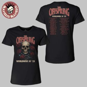 The Offspring Worldwide In 25 North American Merch Rose Skull 2025 Ladies Tour Tee