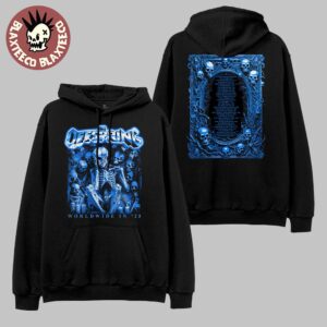 The Offspring Worldwide In 25 North American Merch Sitting Skeleton 2025 Tour Hoodie
