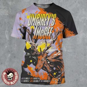 Umphrey’s McGee Gig Poster For Shows Indiana Connecticut And Pennsylvania From July 9 to 12 2025 The Deer Art All Over Print Shirt