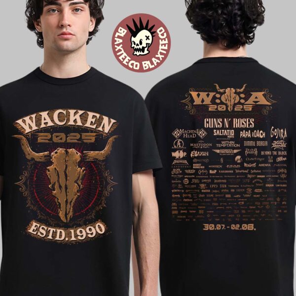 Wacken Open Air 2025 Festival From July 30 To August 2 2025 In Schleswig Holstein Germany Classic Rock Two Sided T-Shirt