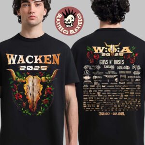 Wacken Open Air 2025 Festival From July 30 To August 2 2025 In Schleswig Holstein Germany Roses Two Sided T-Shirt