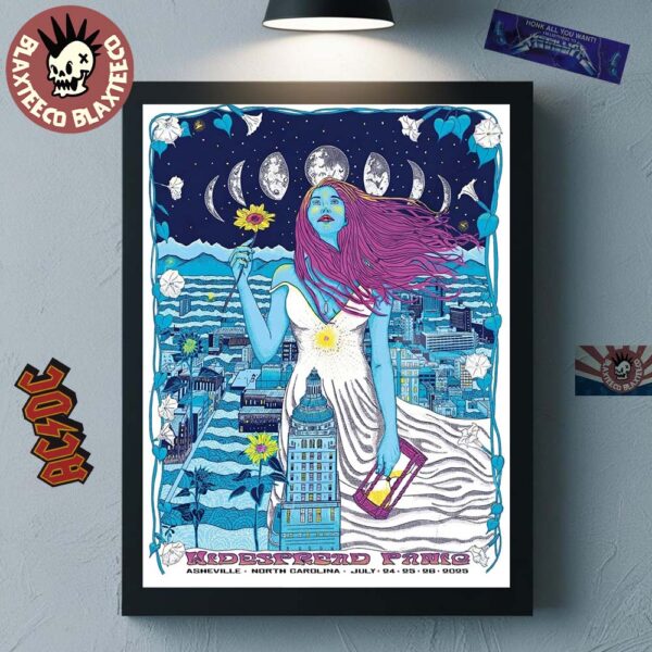 Widespread Panic Asheville North Carolina 2025 Event Poster At ExploreAsheville.com Arena On July 24 25 26 2025 Art By VALENTiNE Home Decor Poster Canvas
