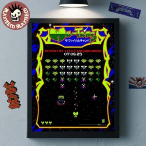 Wu Tang Clan Detroit Michigan Concert Poster At Little Caesars Arena On July 8 2025 Retro Space Invaders Inspired Art Home Decor Poster Canvas