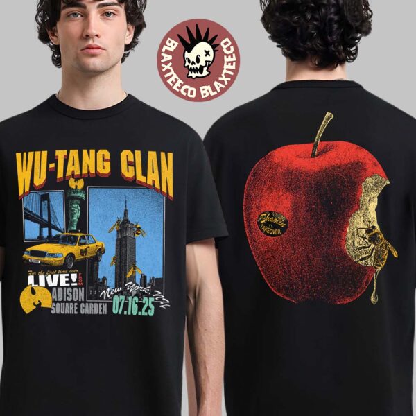 Wu Tang Clan Final Chamber Tour New York City Exclusive Tee 2025 Live At Madison Square Garden On July 16 2025 Shaolin Takeover Two Sided T-Shirt