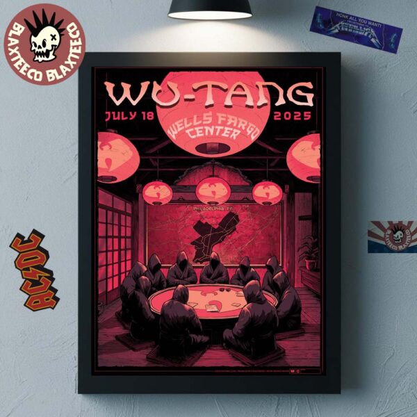 Wu Tang Clan Philadelphia PA 2025 Concert Poster At Wells Fargo Center On July 18 2025 Home Decor Poster Canvas