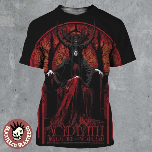 Acid Bath Los Angeles California 2025 Event Poster At Hollywood Palladium On August 22 2025 With High On Fire And Windhand All Over Print Shirt