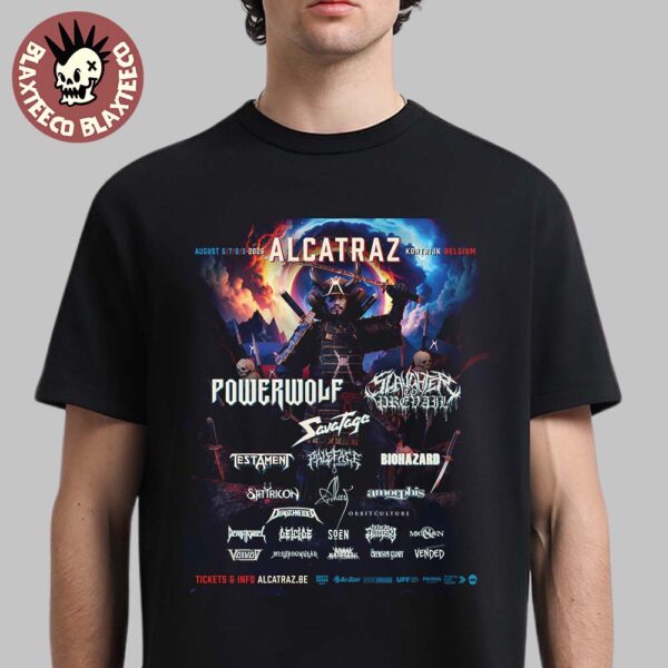 Alcatraz Festival 2026 In Kortrijk Belgium On August 6 7 8 9 2026 Full Lineup Unisex T-Shirt