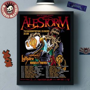 Alestorm East European Tour 2025 Thunderfisting Europe Schedule Tour Dates Home Decor Poster Canvas