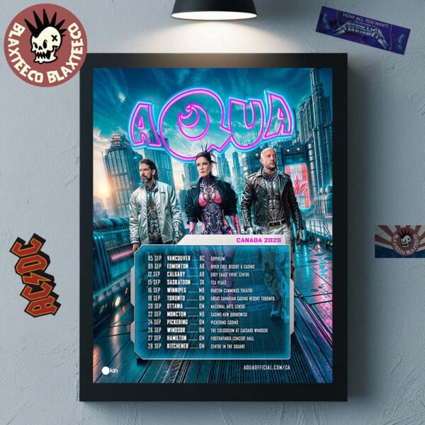 Aqua Canada 2025 Tour Cities Dates Home Decor Poster Canvas