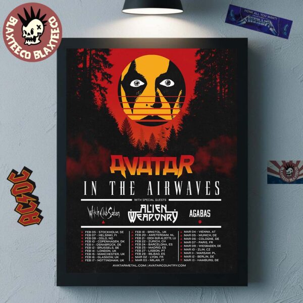 Avatar In The Airwaves Europe And UK Tour 2026 Schedule Tour Dates Home Decor Poster Canvas