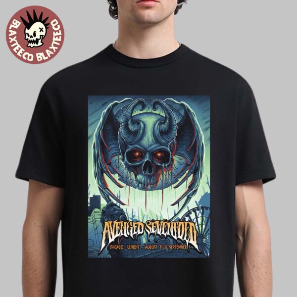 Avenged Sevenfold Chicago Illinois 2025 Venue Poster At Soldier Field On August 31 And September 1 2025 Unisex T-Shirt