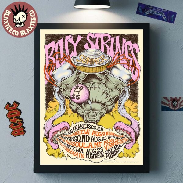Billy Strings Summer 2025 Tour Art By Logan Fox Home Decor Poster Canvas