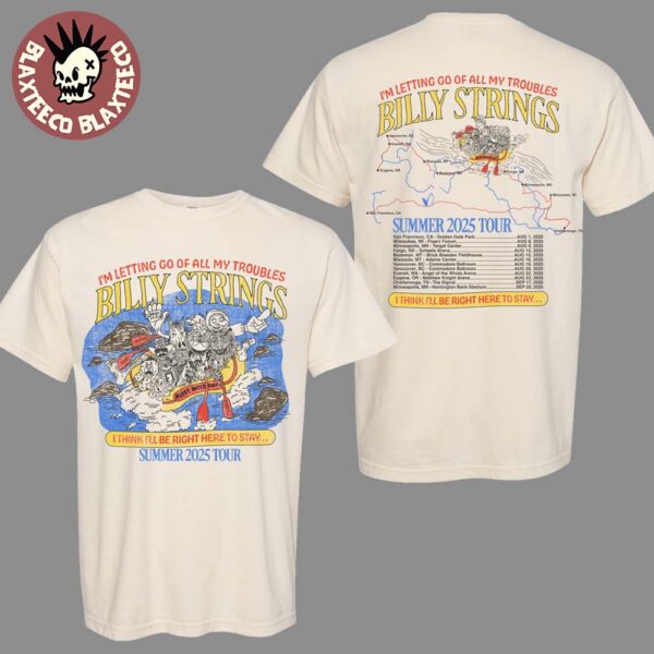 Billy Strings Summer 2025 Tour Merch Rafting Summer Tour Poster Tee With Date Two Sided T-Shirt