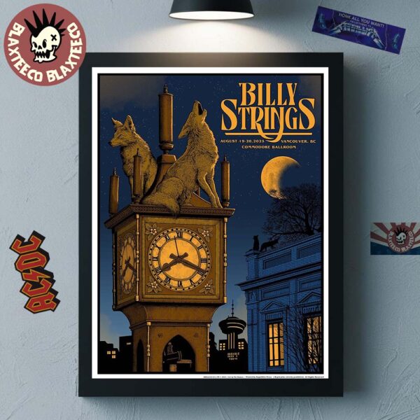 Billy Strings Vancouver BC Canada 2025 Event Poster At Commodore Ballroom On August 19 2025 Home Decor Poster Canvas