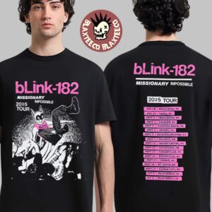 Blink 182 Missionary Impossible 2025 Tour Merch Black T-Shirt