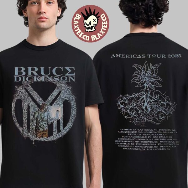 Bruce Dickinson American Tour 2025 The Mandrake Project With Tour Dates Two Sided T-Shirt