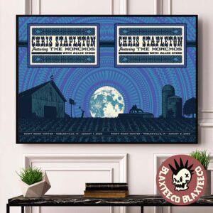 Christ Stapleton Noblesville Indiana 2025 Night 1 And 2 Combinted Gig Poster At Ruoff Music Center On August 1 And 2 2025 Landscape Poster Canvas