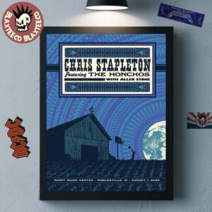 Christ Stapleton Noblesville Indiana 2025 Night 1 Gig Poster At Ruoff Music Center On August 1 2025 Home Decor Poster Canvas