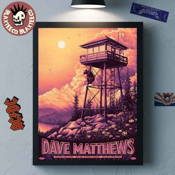 Dave Matthews Band Big Sky Montana 2025 Night 2 Venue Poster At Big Sky Events Arena On August 2 2025 Home Decor Poster Canvas