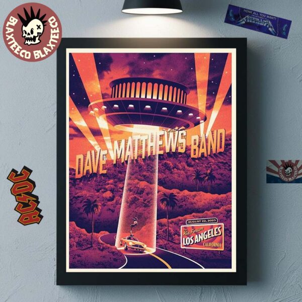 Dave Matthews Band Los Angeles California 2025 At The Kia Forum On August 22 2025 Inglewood Poster Canvas For Fans