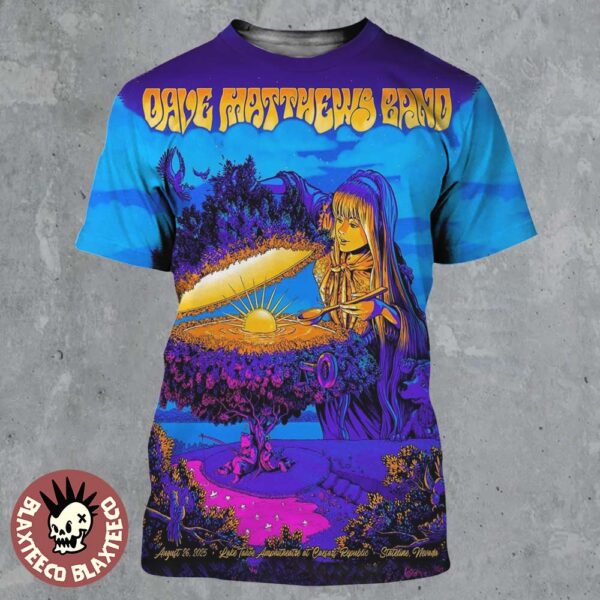 Dave Matthews Band Stateline Nevada 2025 Poster At Lake Tahoe Amphitheatre At Caesars Republic On August 26 2025 All Over Print Shirt