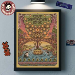 Dave Matthews Band Tonight Poster At Gorge Amphitheatre In Georgia Washington On August 29 2025 Home Decor Poster Canvas