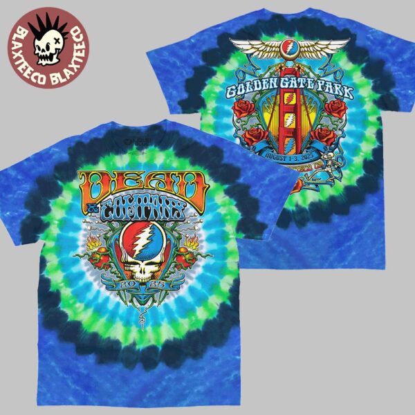 Dead And Company Celebrating 60 Years Of The Grateful Dead’s Music Merch In San Francisco CA At Golden Gate Park August 1 2025 Tie Dye T-Shirt