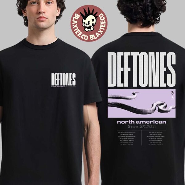 Deftones North American Tour 2025 Merch Date Back Two Sided T-Shirt