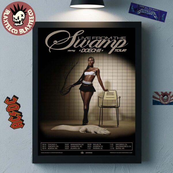 Doechii Live From The Swamp Tour 2025 North America On October Schedule Tour Dates Home Decor Poster Canvas