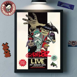 Gorillaz Debut Album Performed In Full Live In London UK At Copper Box London On August 29 2025 Home Decor Poster Canvas