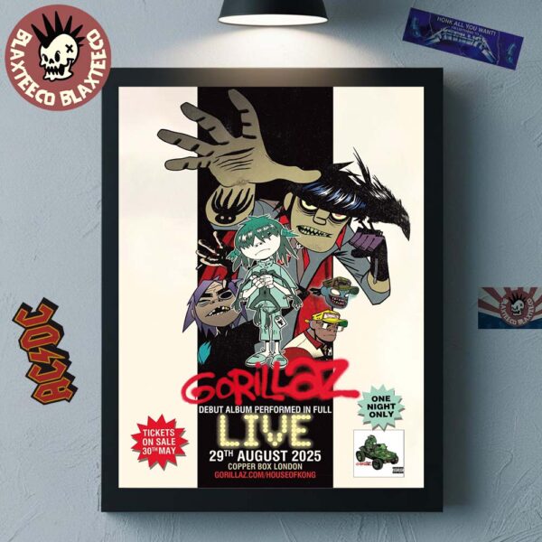 Gorillaz Debut Album Performed In Full Live In London UK At Copper Box London On August 29 2025 Home Decor Poster Canvas