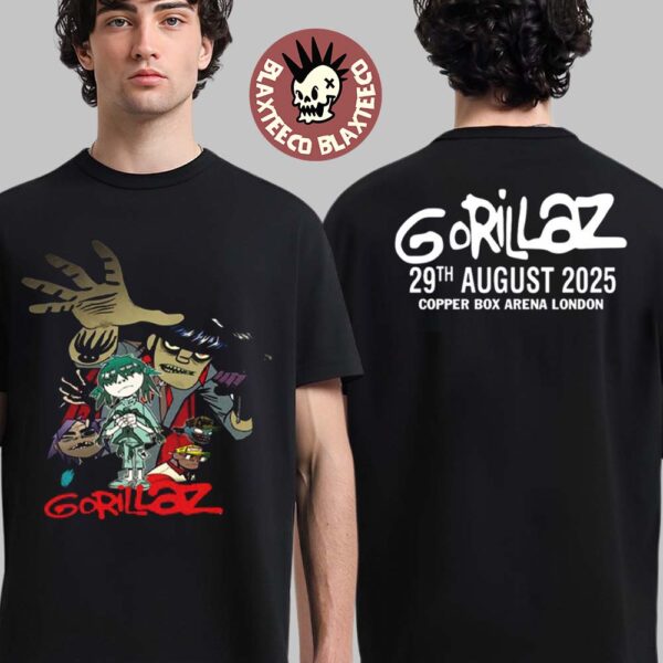 Gorillaz Debut Album Performed In Full Live In London UK At Copper Box London On August 29 2025 Two Sided T-Shirt