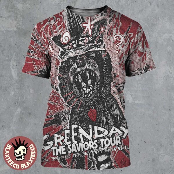 Green Day The Saviors Tour 2025 Lima Peru Venue Poster At San Marcos Stadium On August 27 2025 All Over Print Shirt